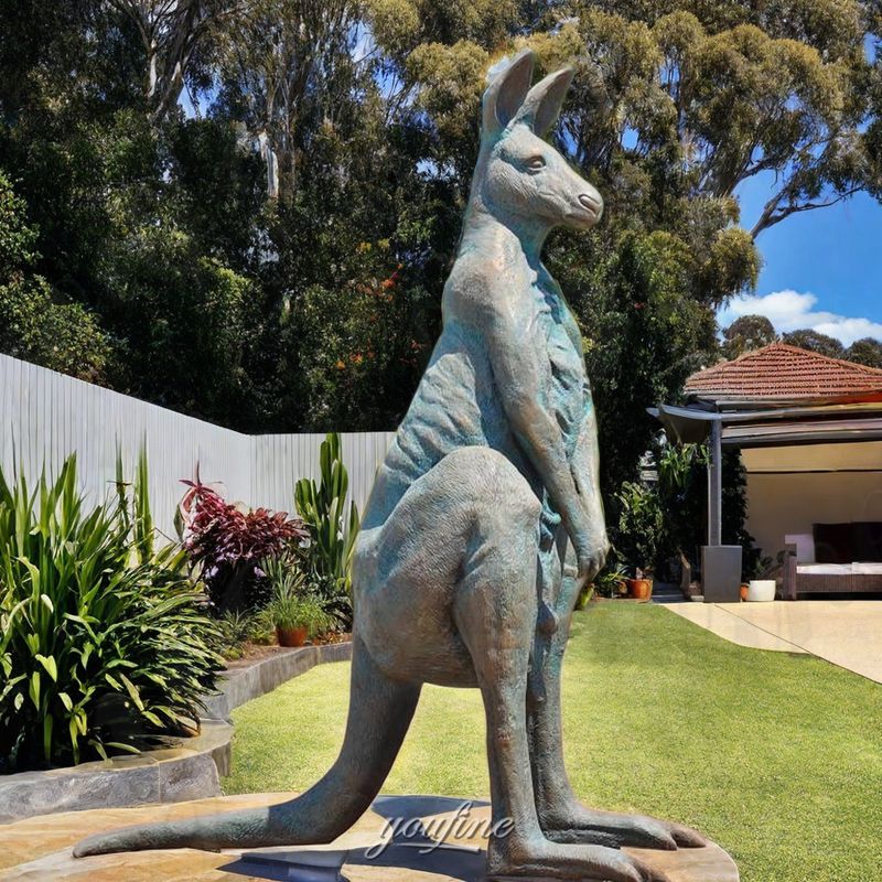 bronze kangaroo sculpture for yard