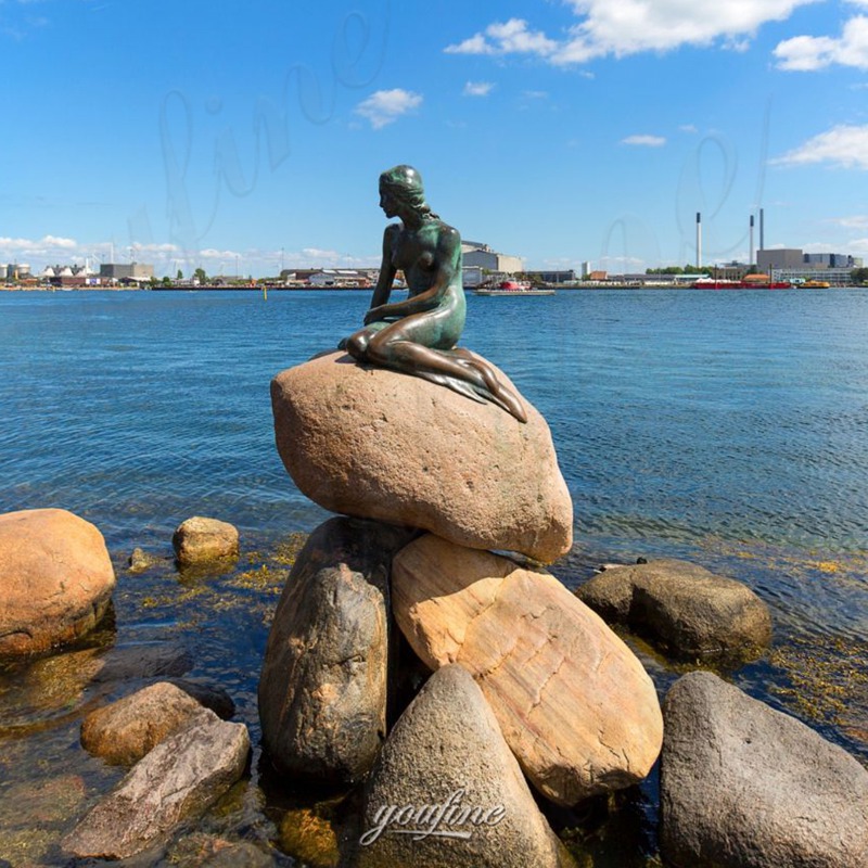 bronze little mermaid sculpture