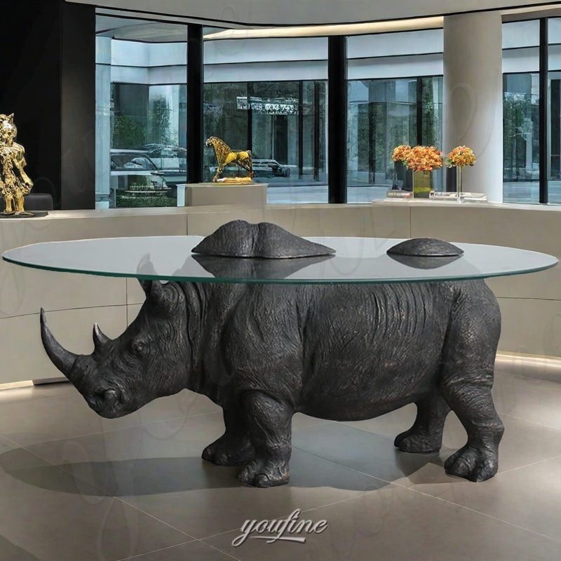 bronze rhino coffee table for home