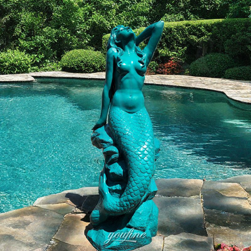 Bronze Sitting Mermaid Statue