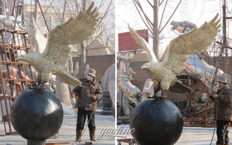 eagle on ball statue process