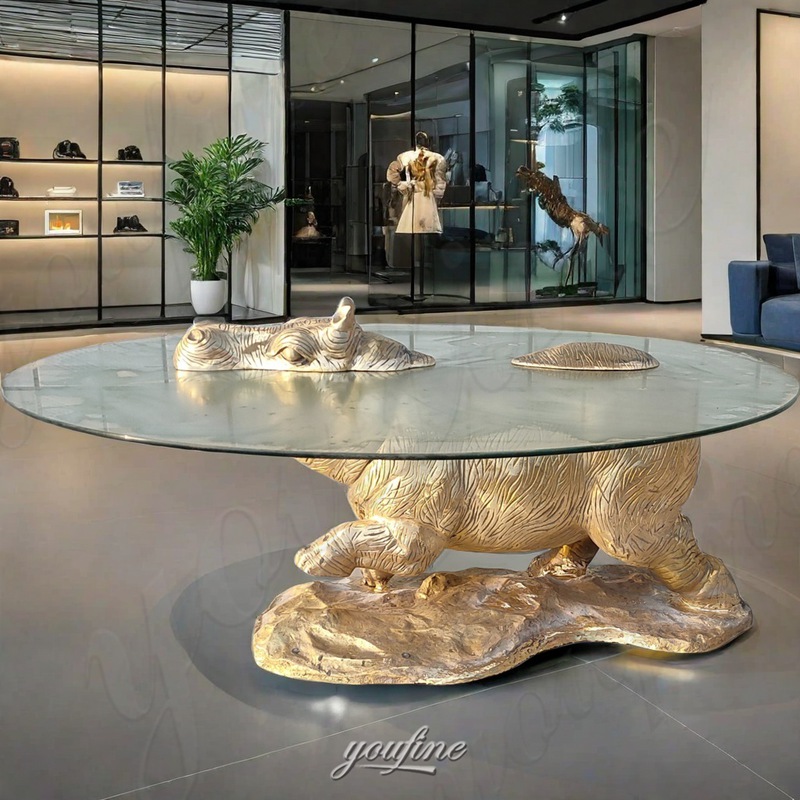 hippo coffee table sculpture