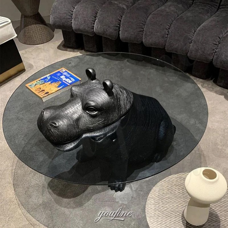 hippo glass bronze coffee table