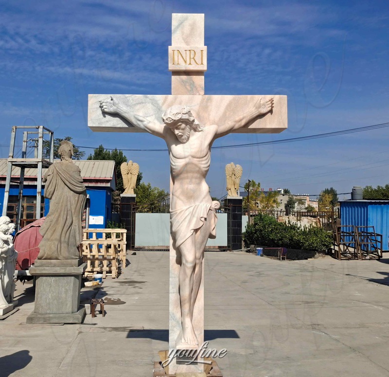 Beige Crucifixion of Jesus Statue