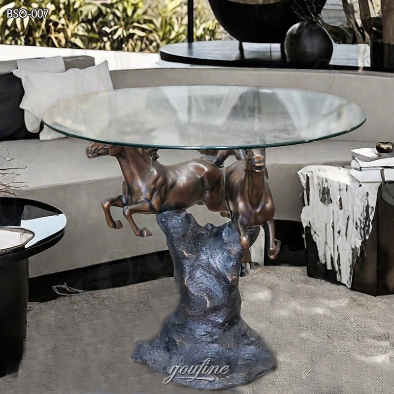 indoor horse bronze coffee table