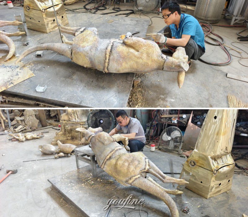 kangaroo statue welding process