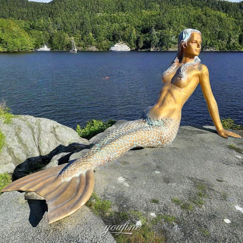 large bronze mermaid sculpture