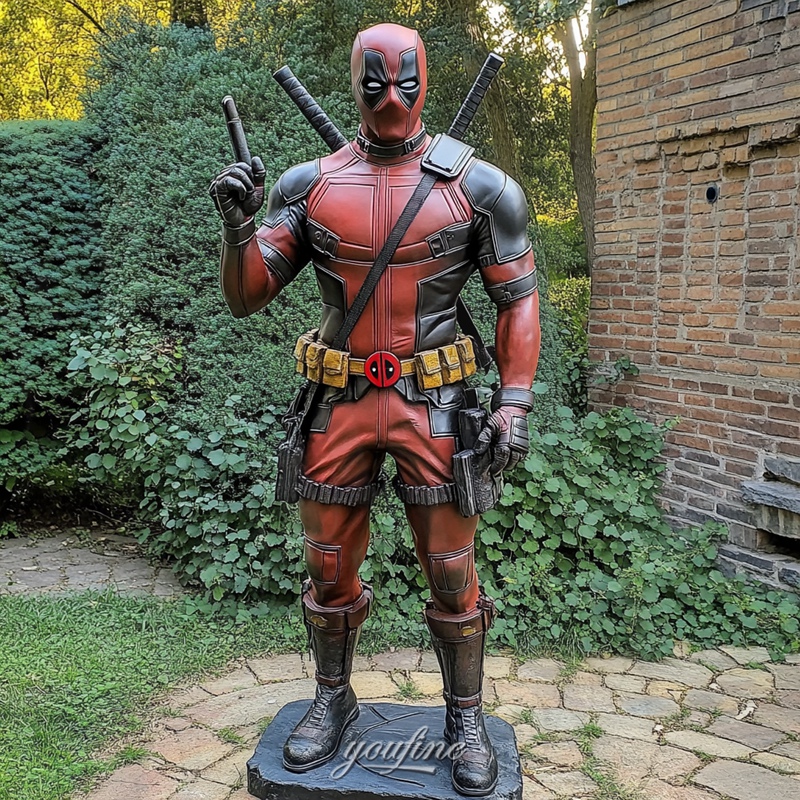 life size deadpool bronze sculpture