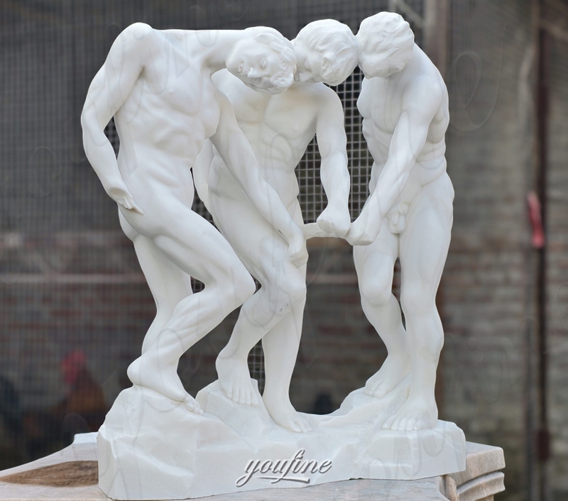 Marble the three shades sculpture in factory