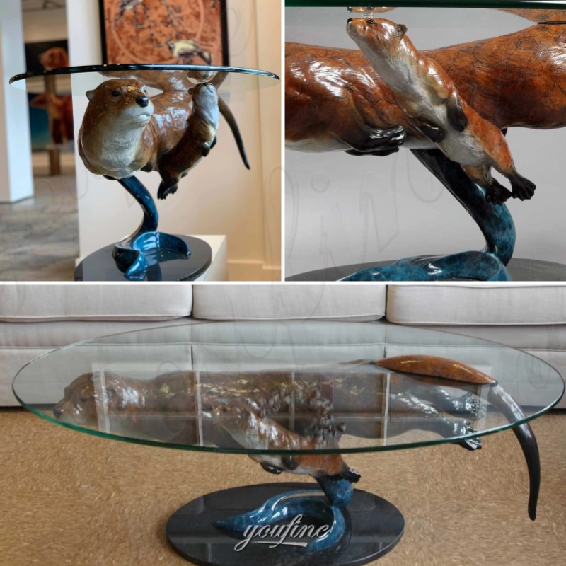 otter coffee table details