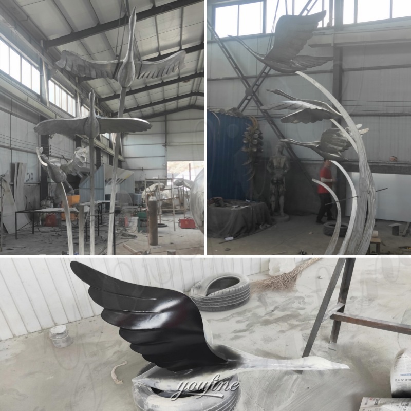 swan sculpture production process