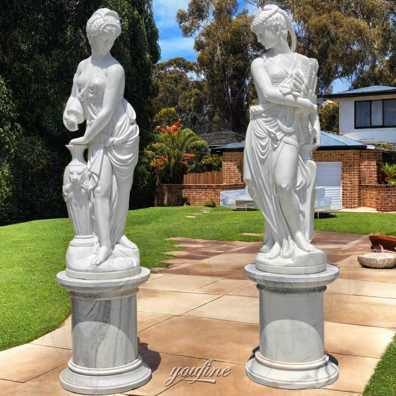 white marble statue for garden