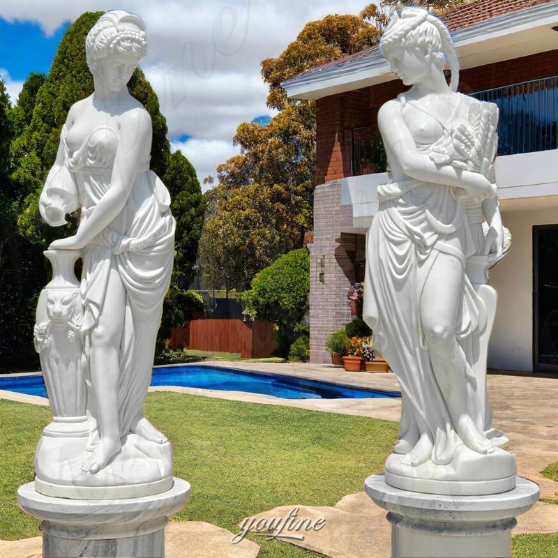 white marble statues for garden