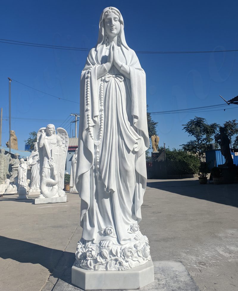 white marble virgin mary statue