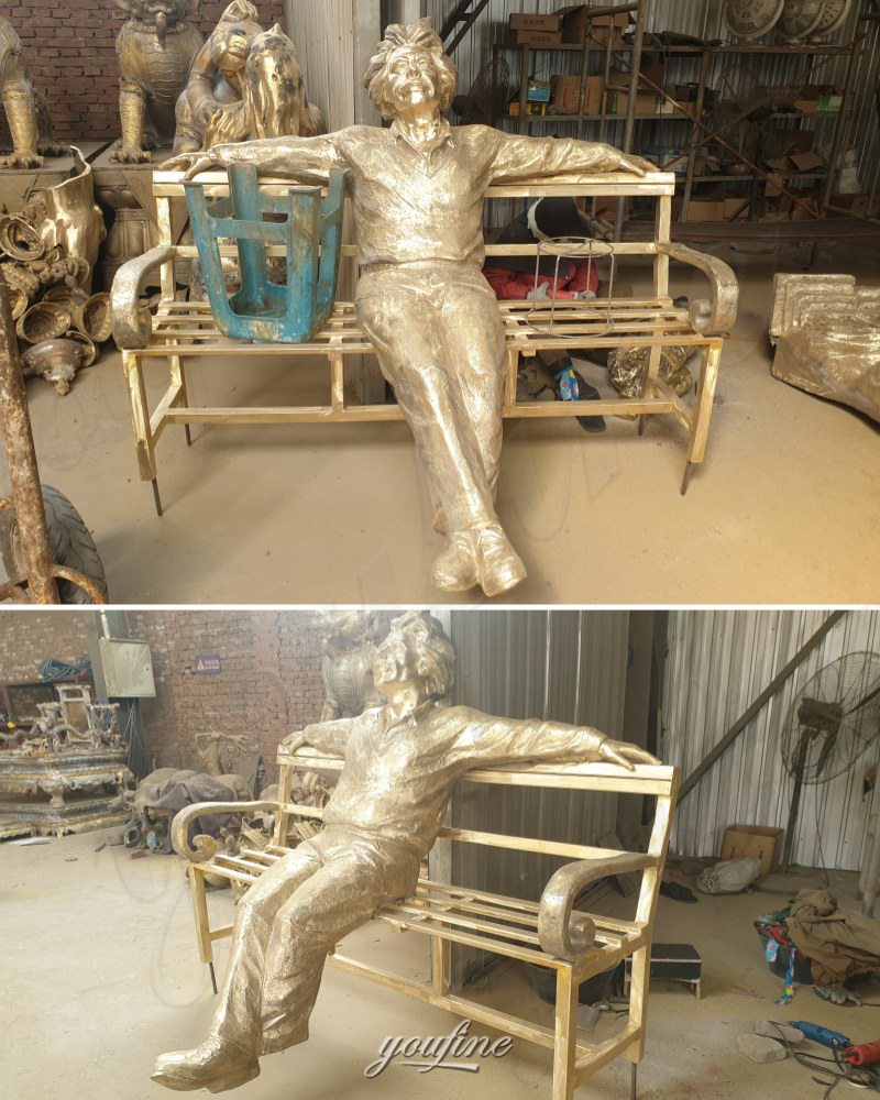 bronze albert einstein statue polishing