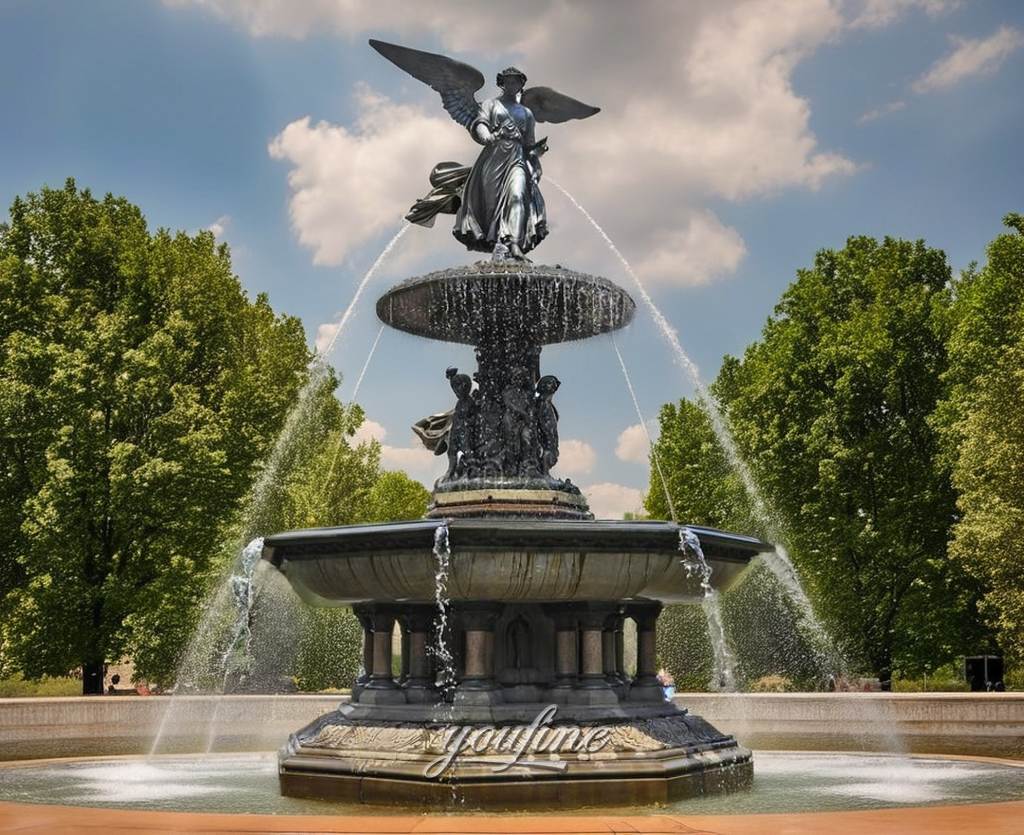 bronze angel fountain