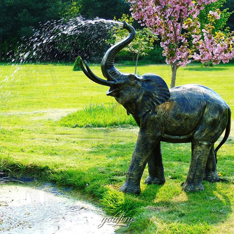 Bronze Elephant Garden Statue