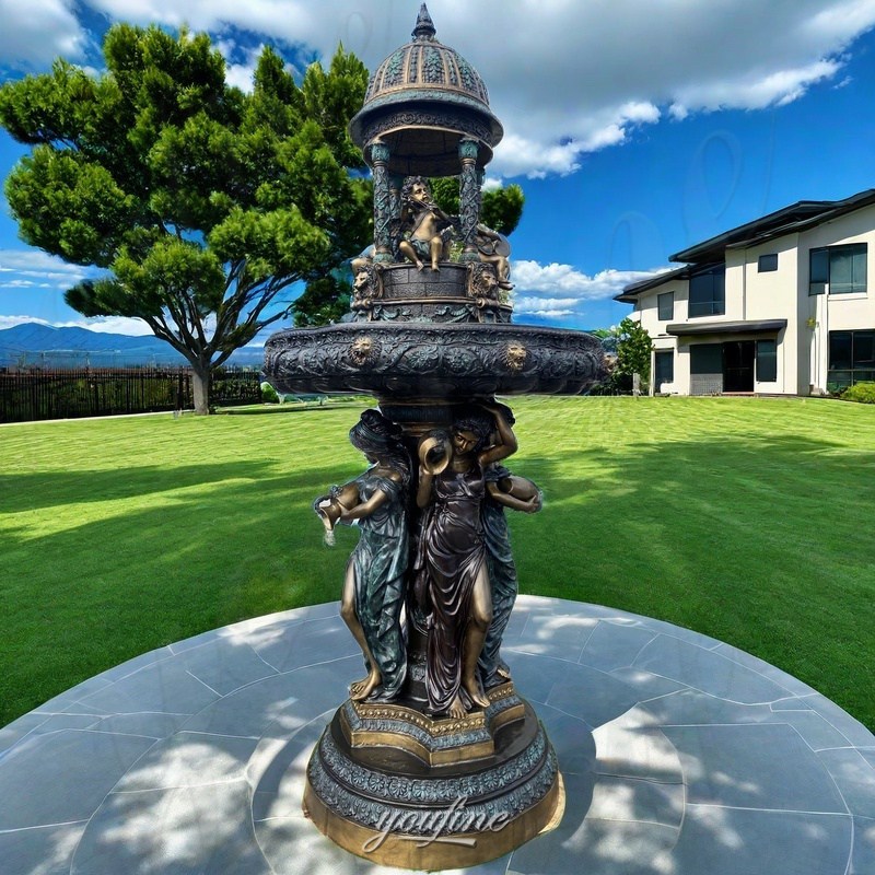 Bronze Female and Children Fountain