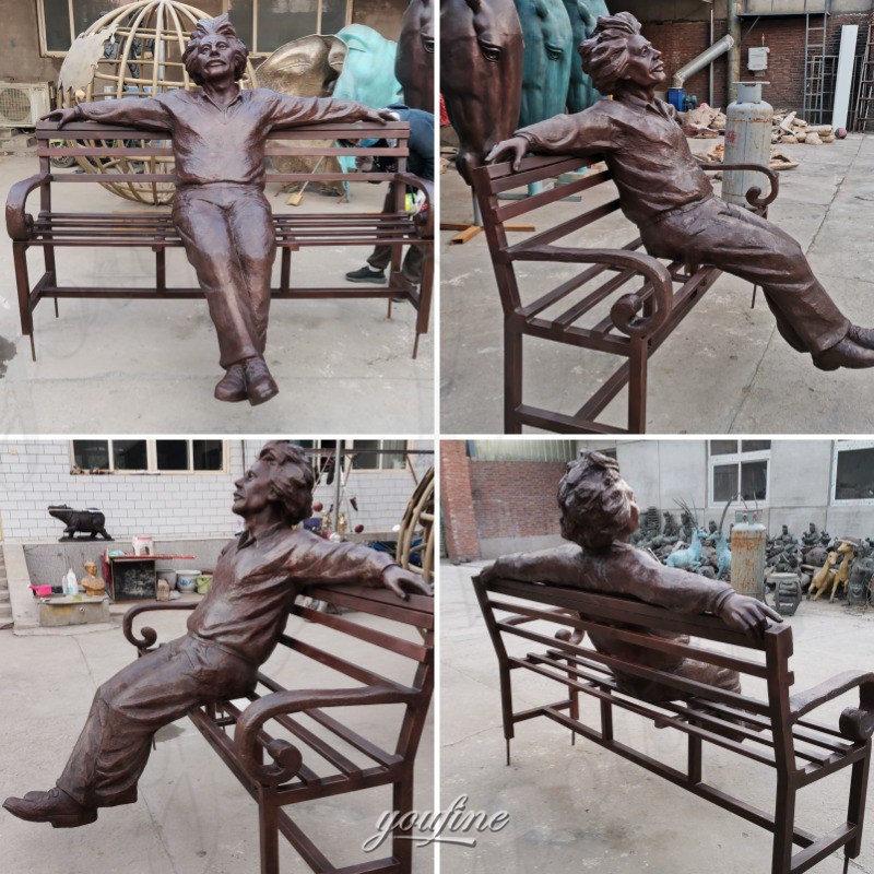 finished bronze albert einstein sculpture