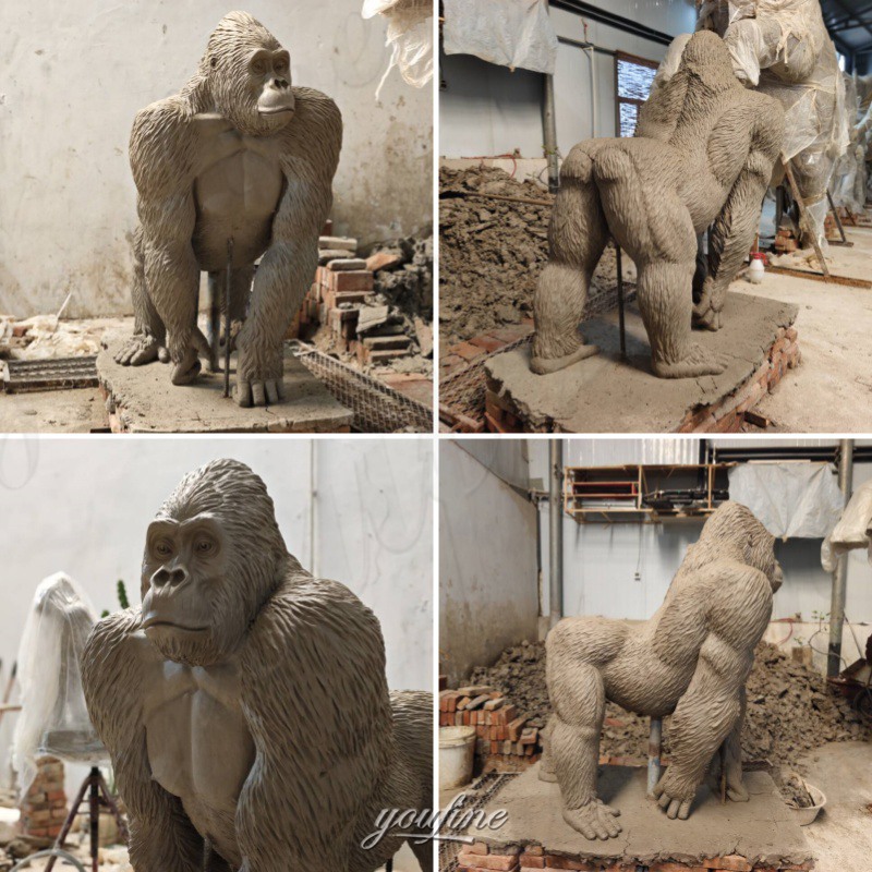 gorilla statue clay model