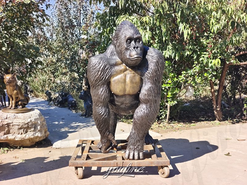 life size bronze gorilla statue