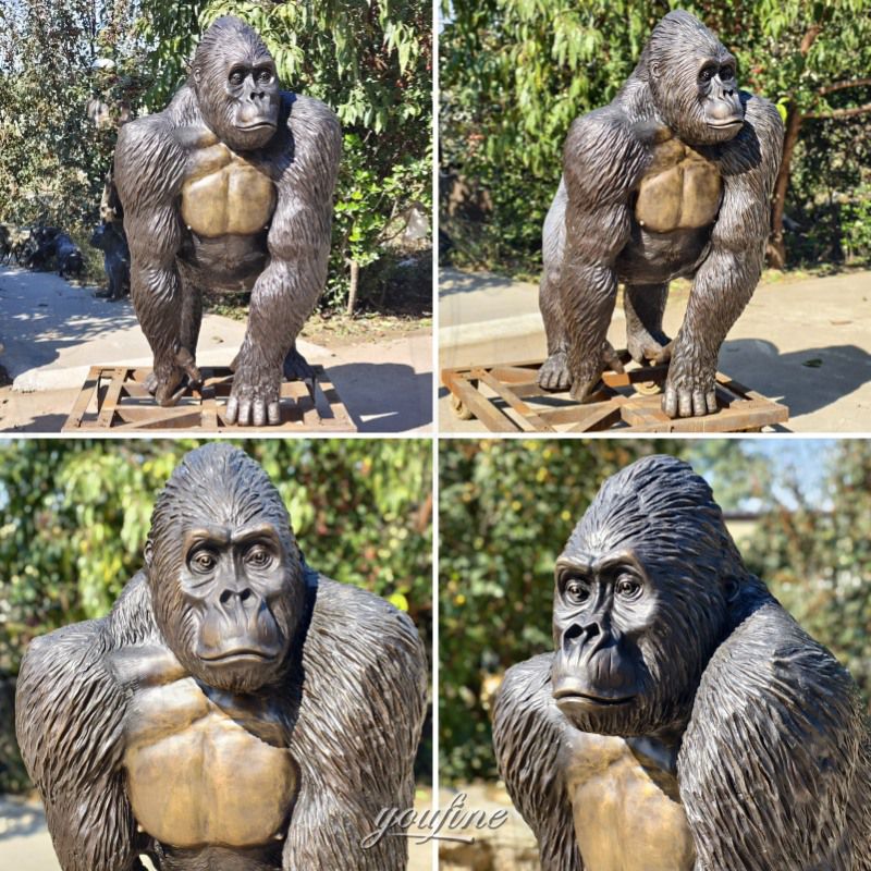 life size gorilla finished sculpture