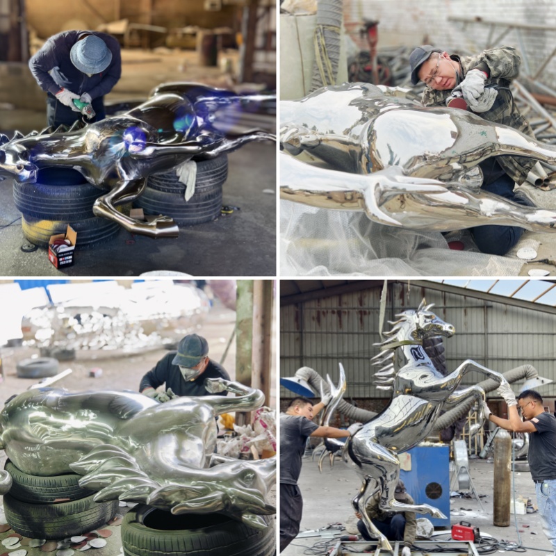 metal horse polishing process