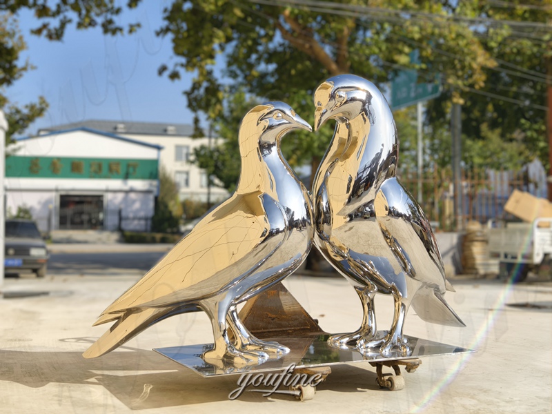 pigeon sculpture in autumn