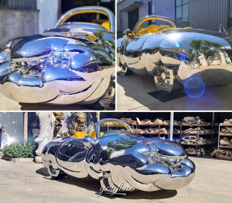 stainless steel car sculpture