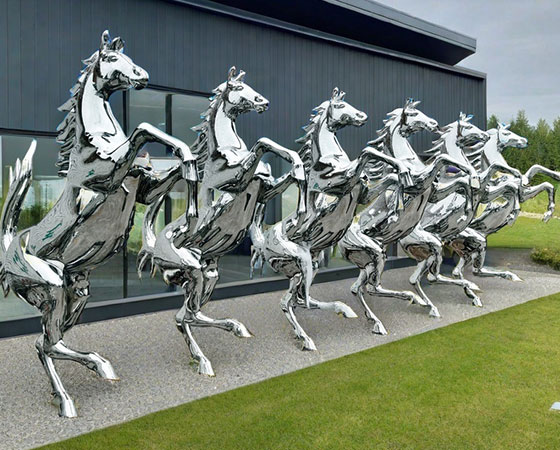 stainless steel horse sculpture