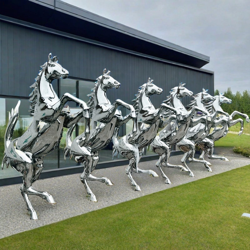 stainless steel horse statues