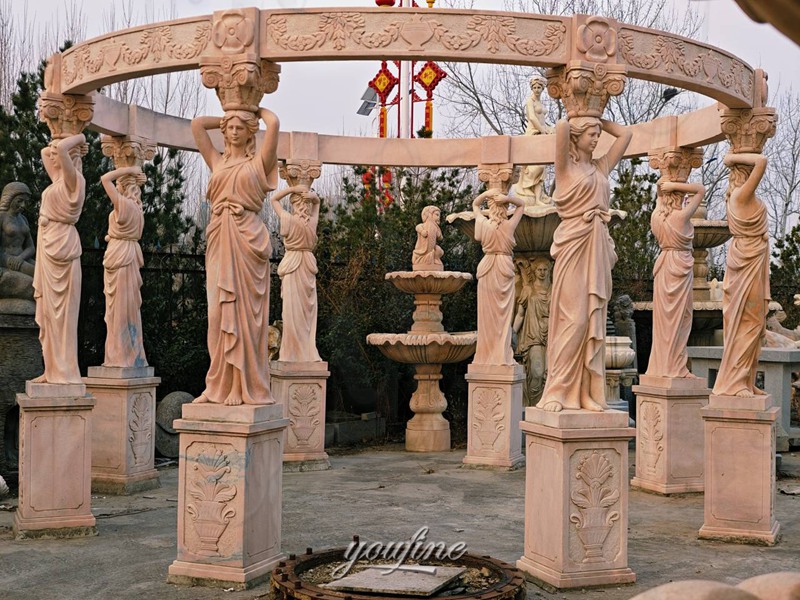 sunset red marble gazebo