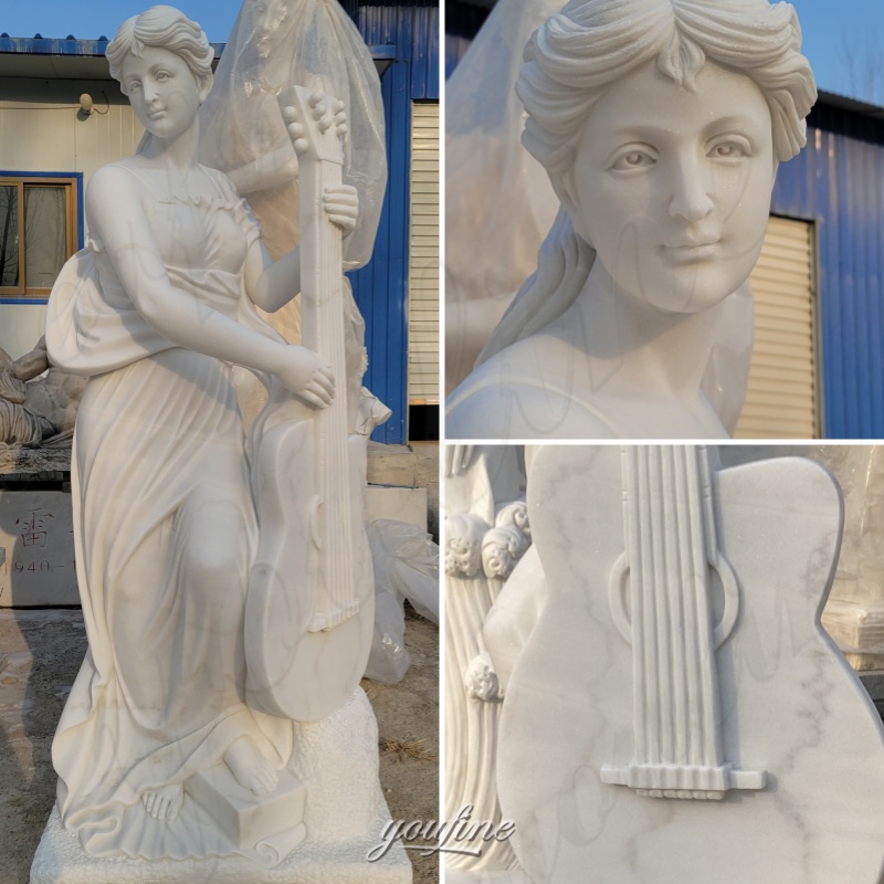 White Marble Lady Statue Details