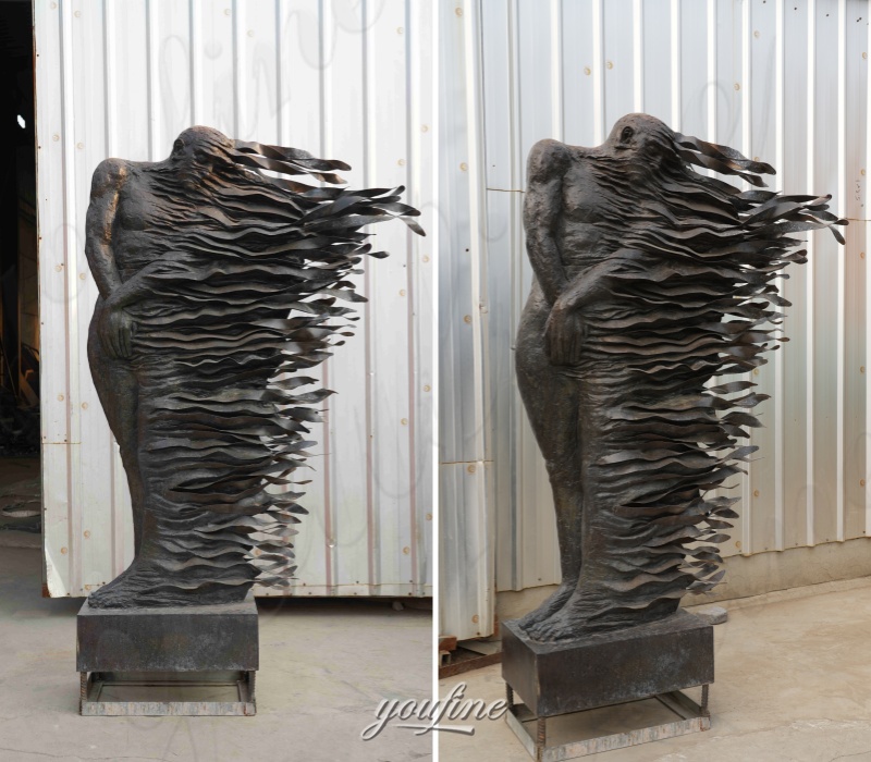 abstract human sculpture in factory