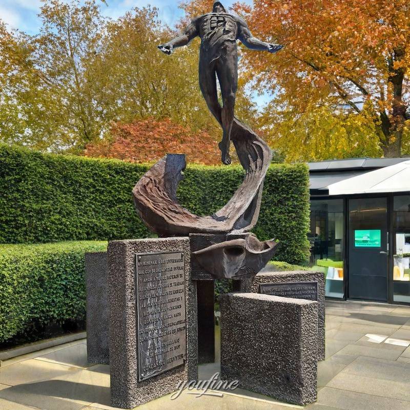 bronze falling man sculpture