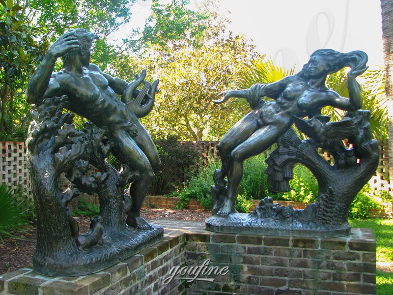 bronze Orpheus and Eurydice statue