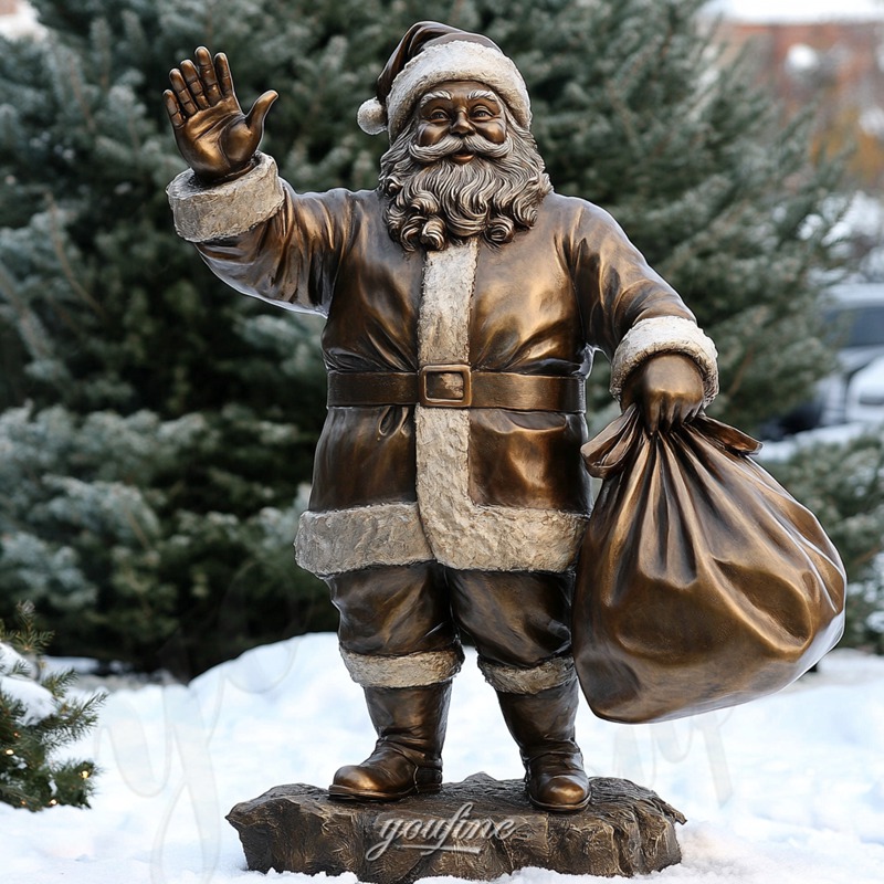 bronze santa claus sculpture