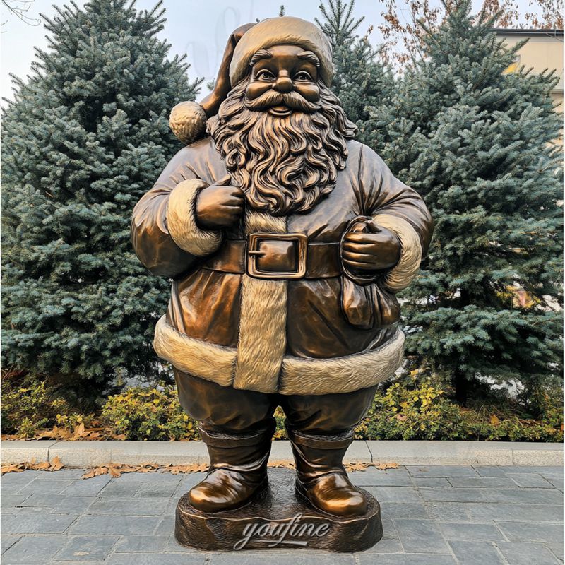 bronze santa claus statue