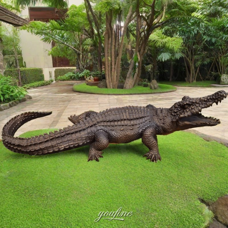 crocodile sculpture garden ornament