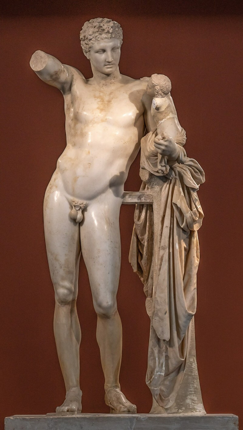 Hermes and the Infant Dionysus in museum