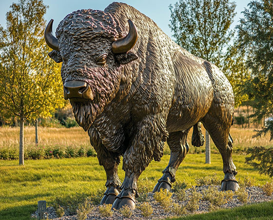 hot selling bronze bison sculpture (3)