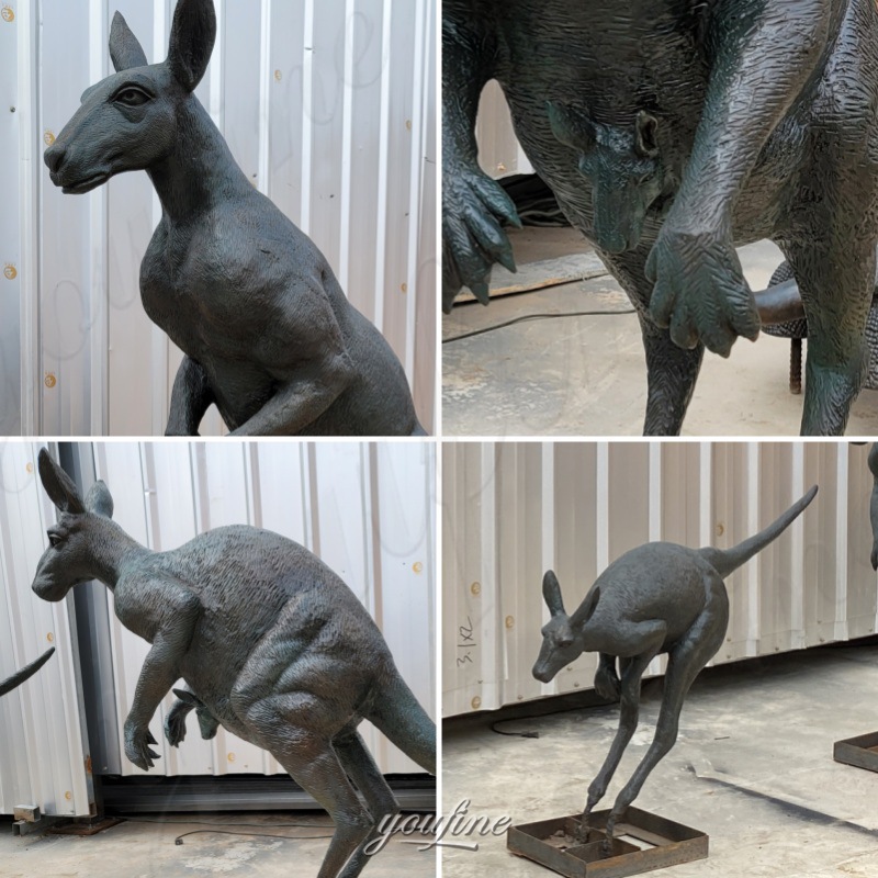 kangaroo garden statue details