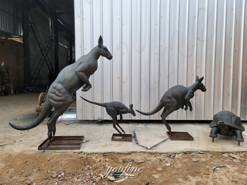 kangaroo garden statue in factory