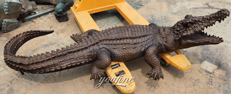 life size crocodile statue in factory