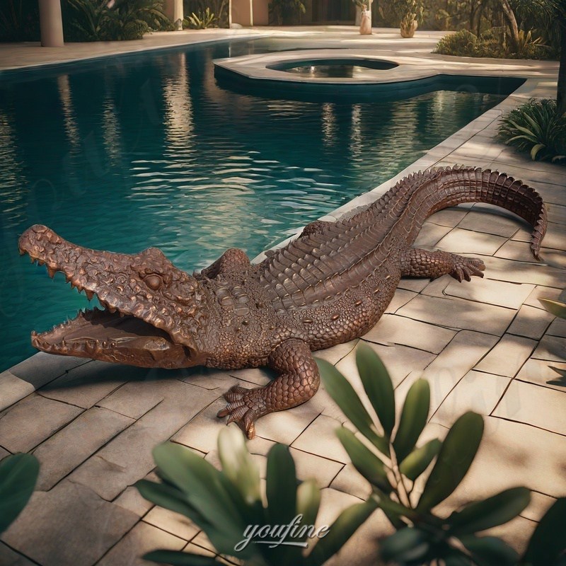 life size crocodile statue