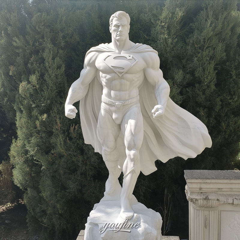 life size marble superman sculpture