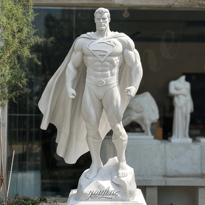 life size white superman statue