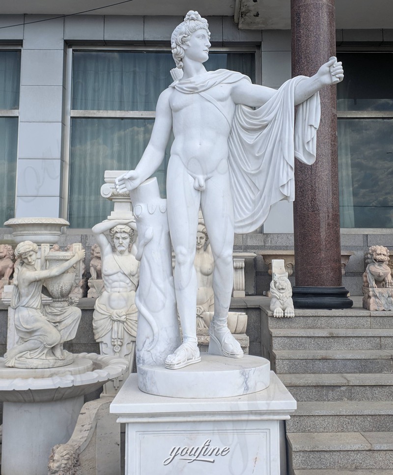 marble apollo statue in factory