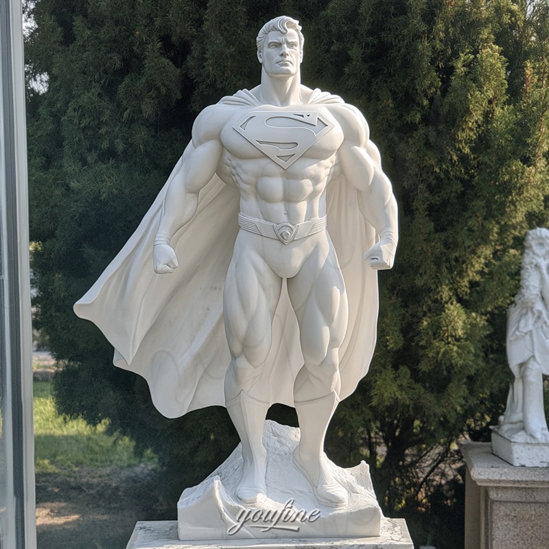 marble life size superman sculpture