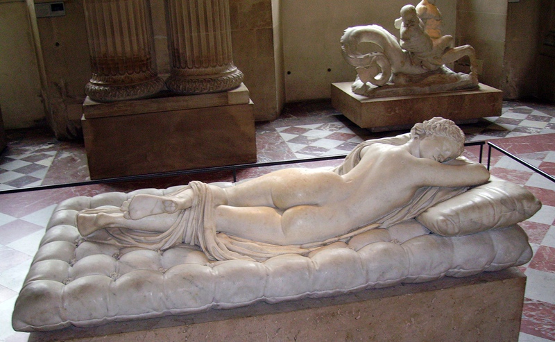 marble sleeping hermaphrodite statue